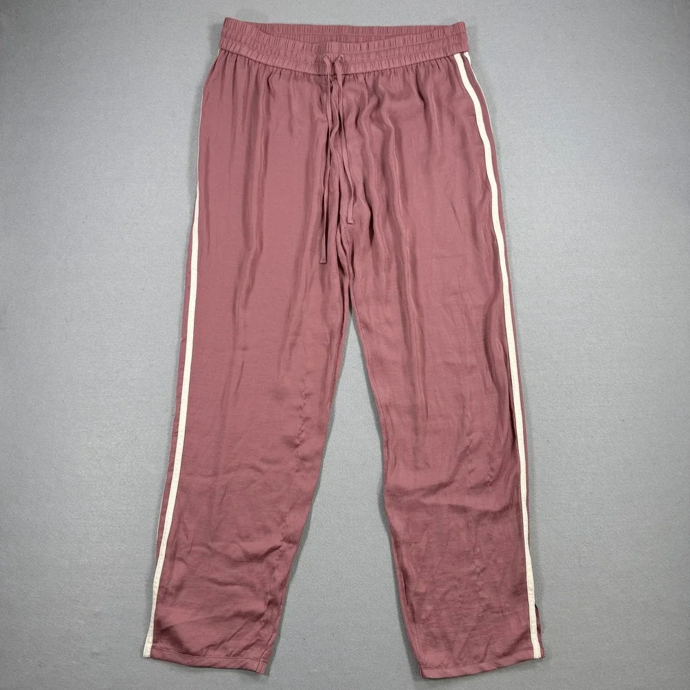 American Eagle Outfitters Pants Womens Large Pink Satin Stripe Lightweight Relax